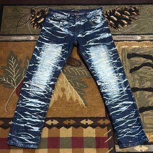 Arket Blue Straight Jeans‎ with Acid-Wash Effect